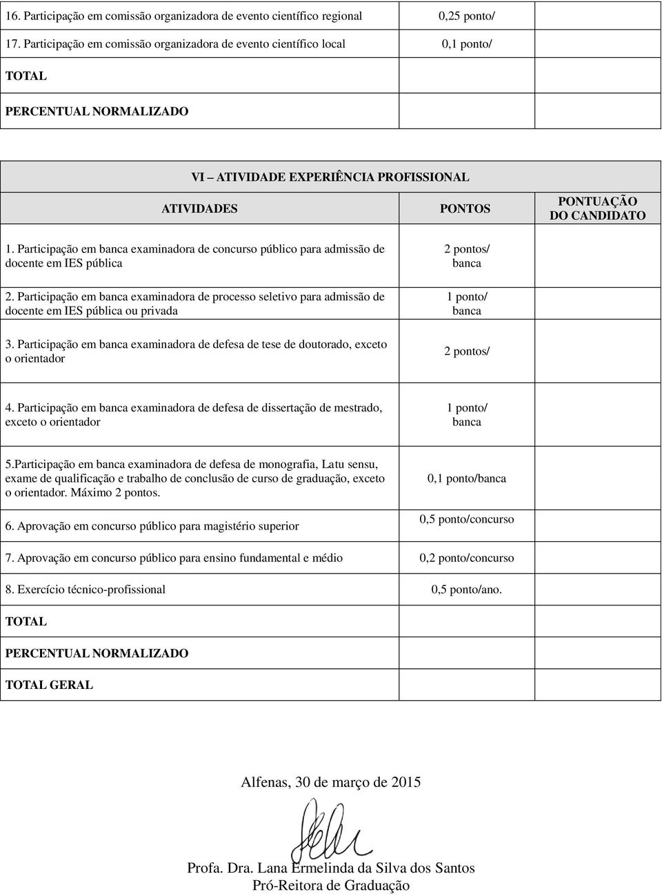 Participação em banca examinadora de processo seletivo para admissão de docente em IES pública ou privada banca banca 3.