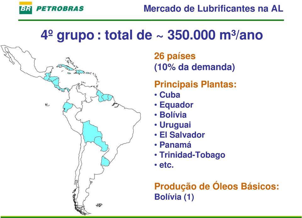 Principais Plantas: Cuba Equador Bolívia