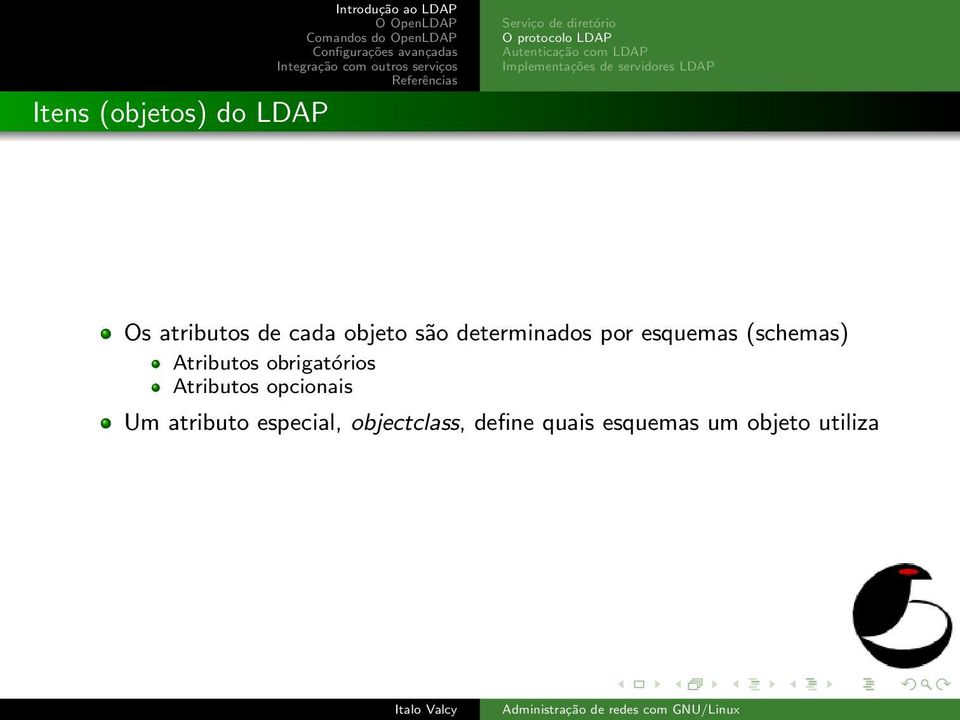 determinados por esquemas (schemas) Atributos obrigatórios Atributos