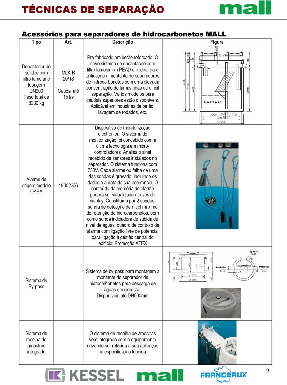 O novo sistema de decantação com filtro lamelar em PEAD é o ideal para aplicação a montante de separadores de hidrocarbonetos com uma elevada concentração de lamas finas de difícil separação.