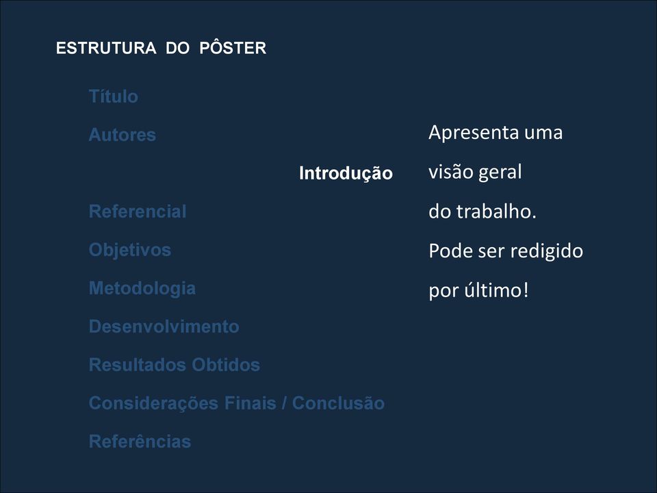 Introdução Apresenta uma visão geral do trabalho.