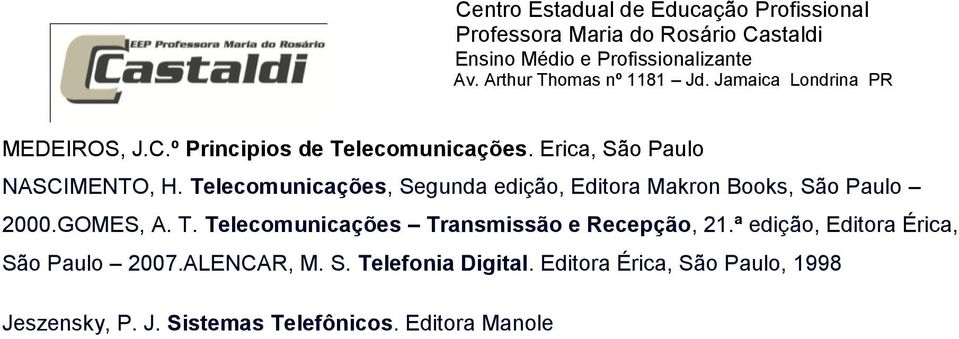 Telecomunicações Transmissão e Recepção, 21.ª edição, Editora Érica, São Paulo 2007.