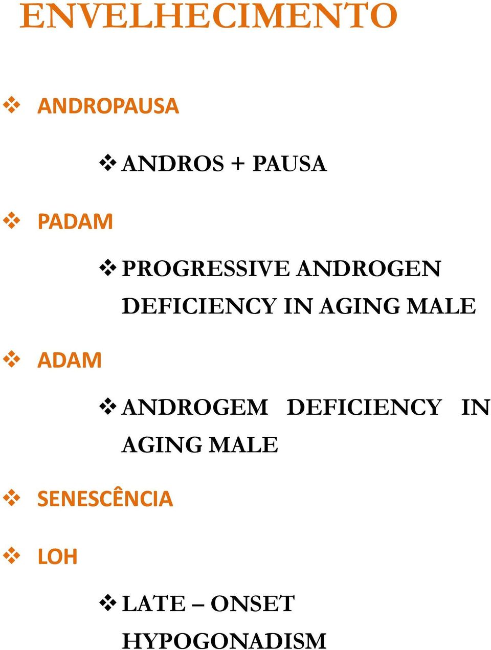 ANDROGEN DEFICIENCY IN AGING MALE ANDROGEM
