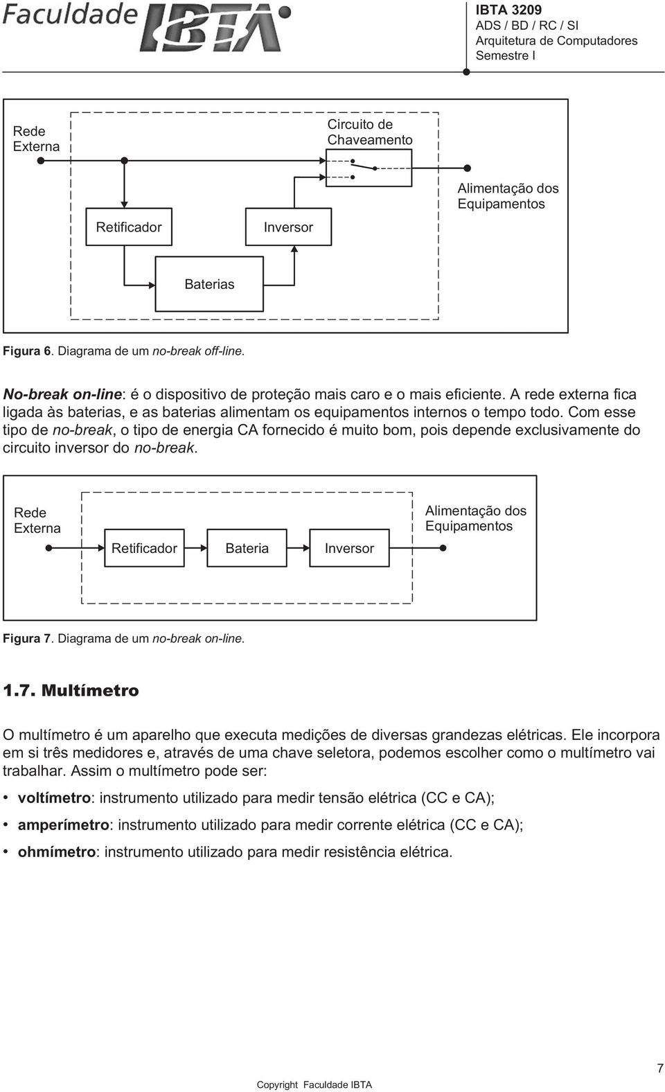 Com esse tipo de no-break, o tipo de energia CA fornecido é muito bom, pois depende exclusivamente do circuito inversor do no-break.