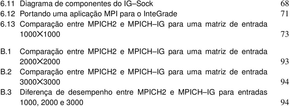 1 Comparação entre MPICH2 e MPICH IG para uma matriz de entrada 2000 2000 93 B.