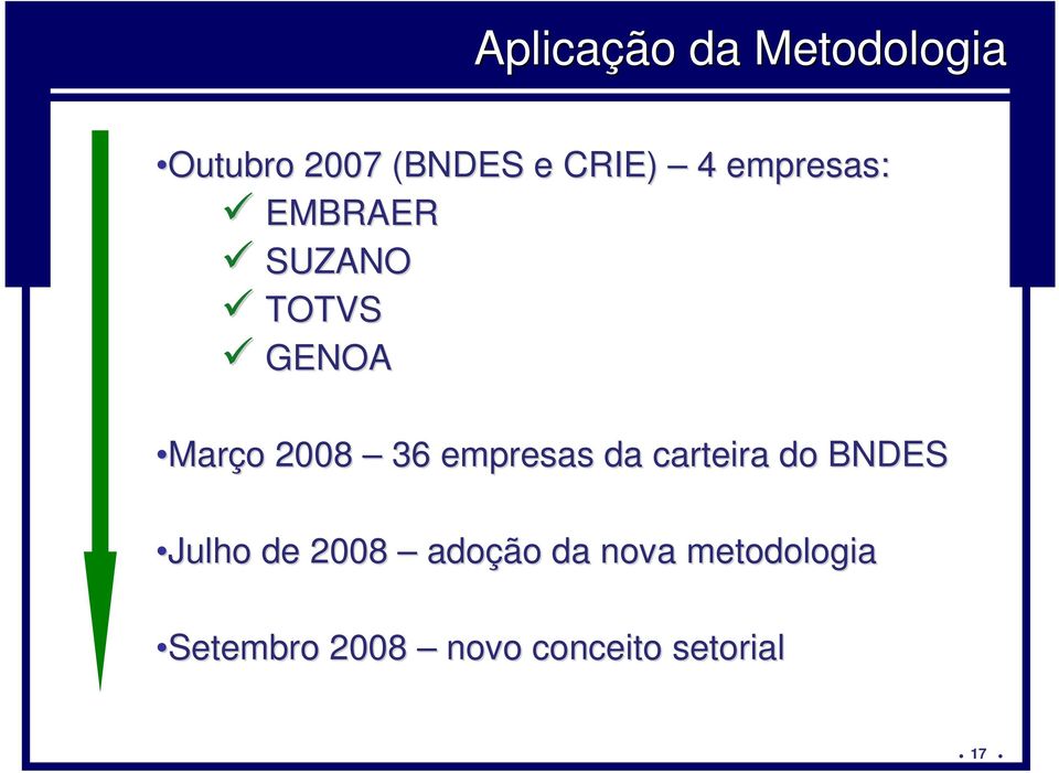 empresas da carteira do BNDES Julho de 2008 adoção da