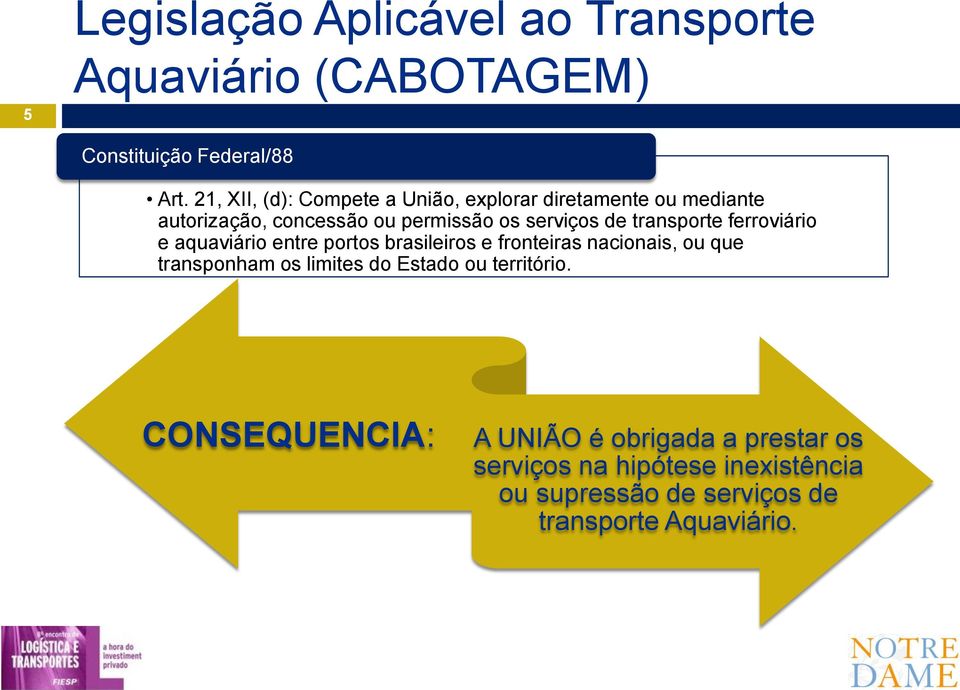transporte ferroviário e aquaviário entre portos brasileiros e fronteiras nacionais, ou que transponham os limites do