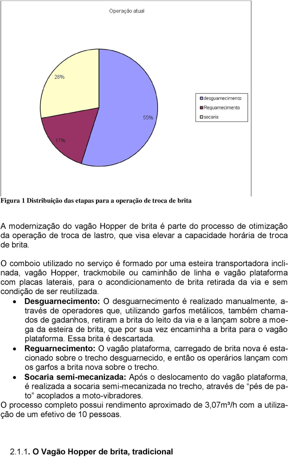 O comboio utilizado no serviço é formado por uma esteira transportadora inclinada, vagão Hopper, trackmobile ou caminhão de linha e vagão plataforma com placas laterais, para o acondicionamento de