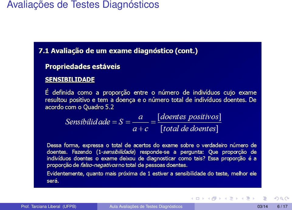 Avaliações de Testes