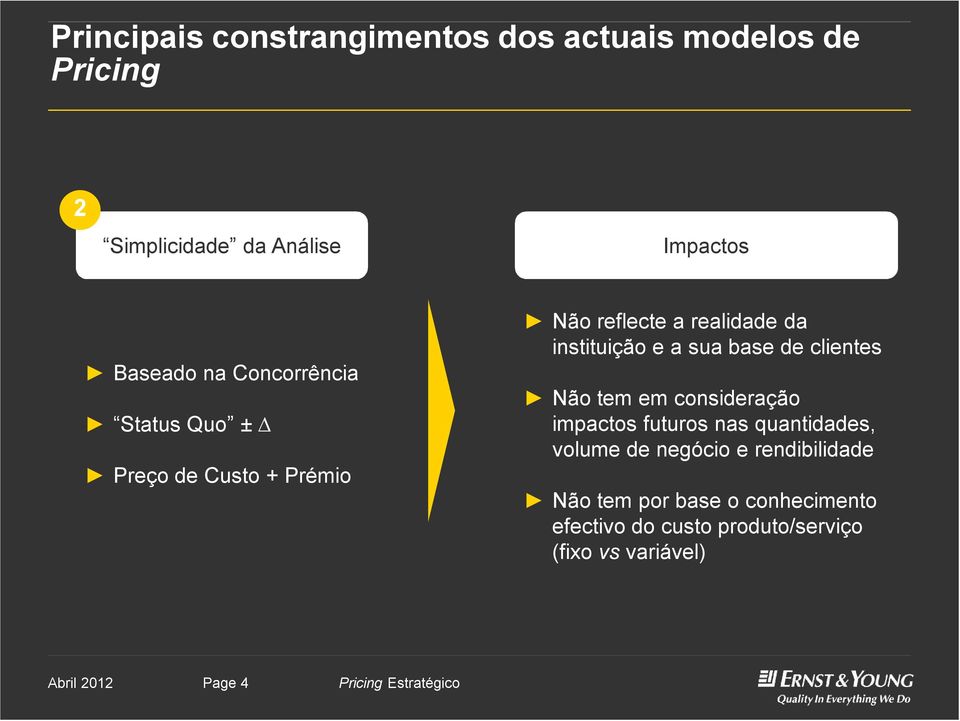 e a sua base de clientes Não tem em consideração impactos futuros nas quantidades, volume de negócio