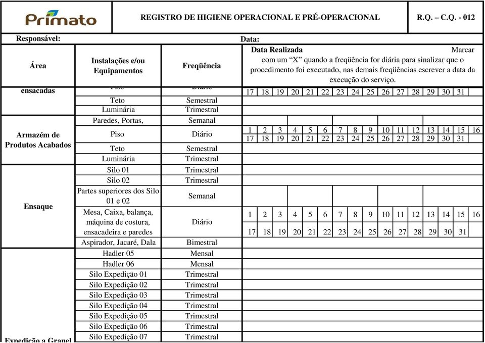 máquina de costura, ensacadeira e paredes Aspirador, Jacaré, Dala Hadler 05 Hadler 06 Silo Expedição 01