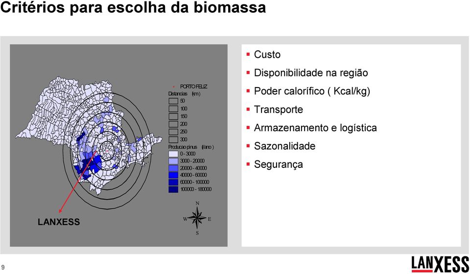 60000-100000 100000-180000 Disponibilidade na região Poder calorífico (