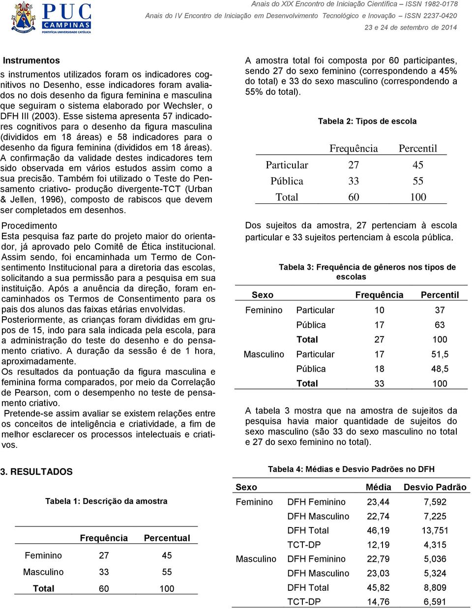 Esse sistema apresenta 57 indicadores cognitivos para o desenho da figura masculina (divididos em 18 áreas) e 58 indicadores para o desenho da figura feminina (divididos em 18 áreas).