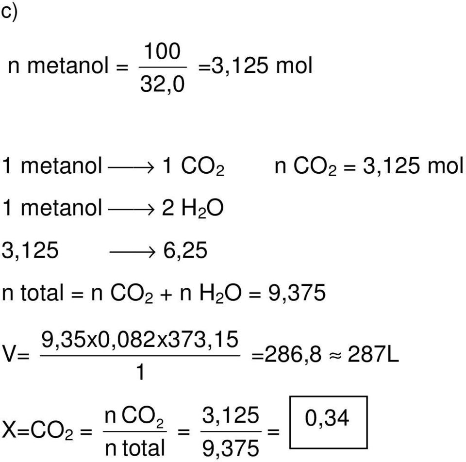 CO + n H O 9,75 V 9,50,087,5 XCO