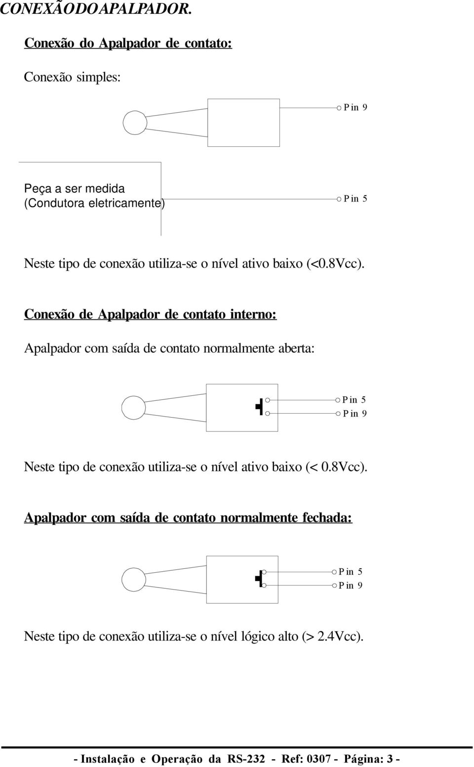 Pin Neste tipo de conexão utiliza-se o nível ativo baixo (<0.Vcc).