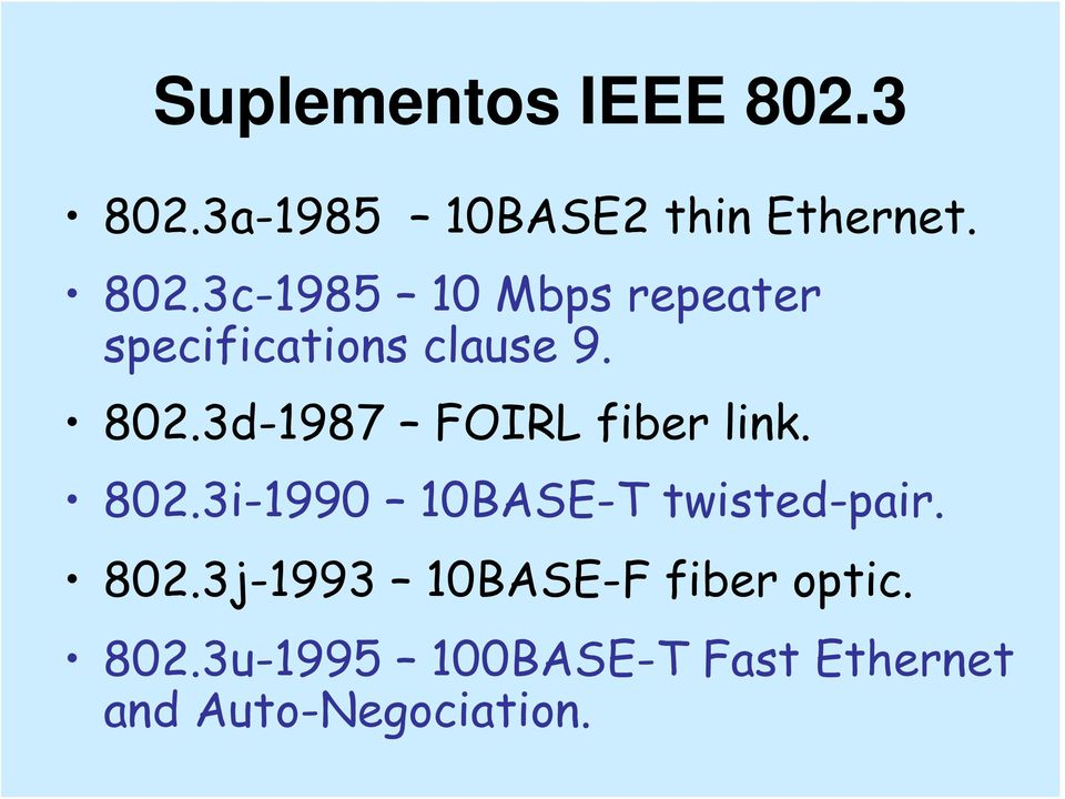 802.3d-1987 FOIRL fiber link. 802.3i-1990 10BASE-T twisted-pair.
