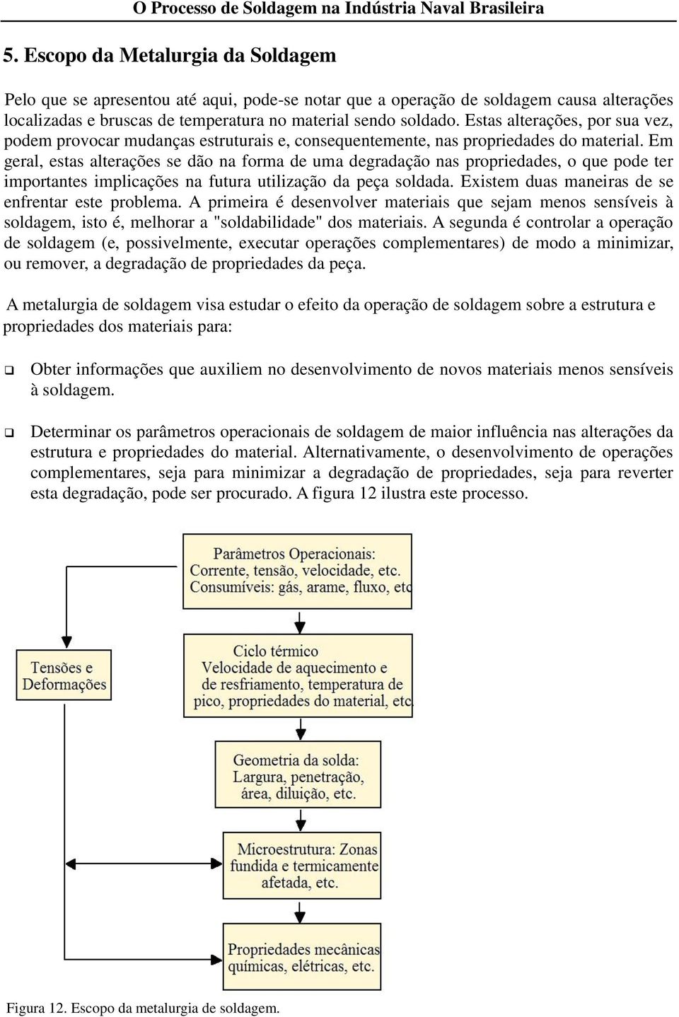 Em geral, estas alterações se dão na forma de uma degradação nas propriedades, o que pode ter importantes implicações na futura utilização da peça soldada.