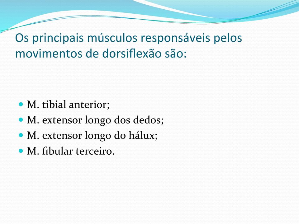 tibial anterior; M.