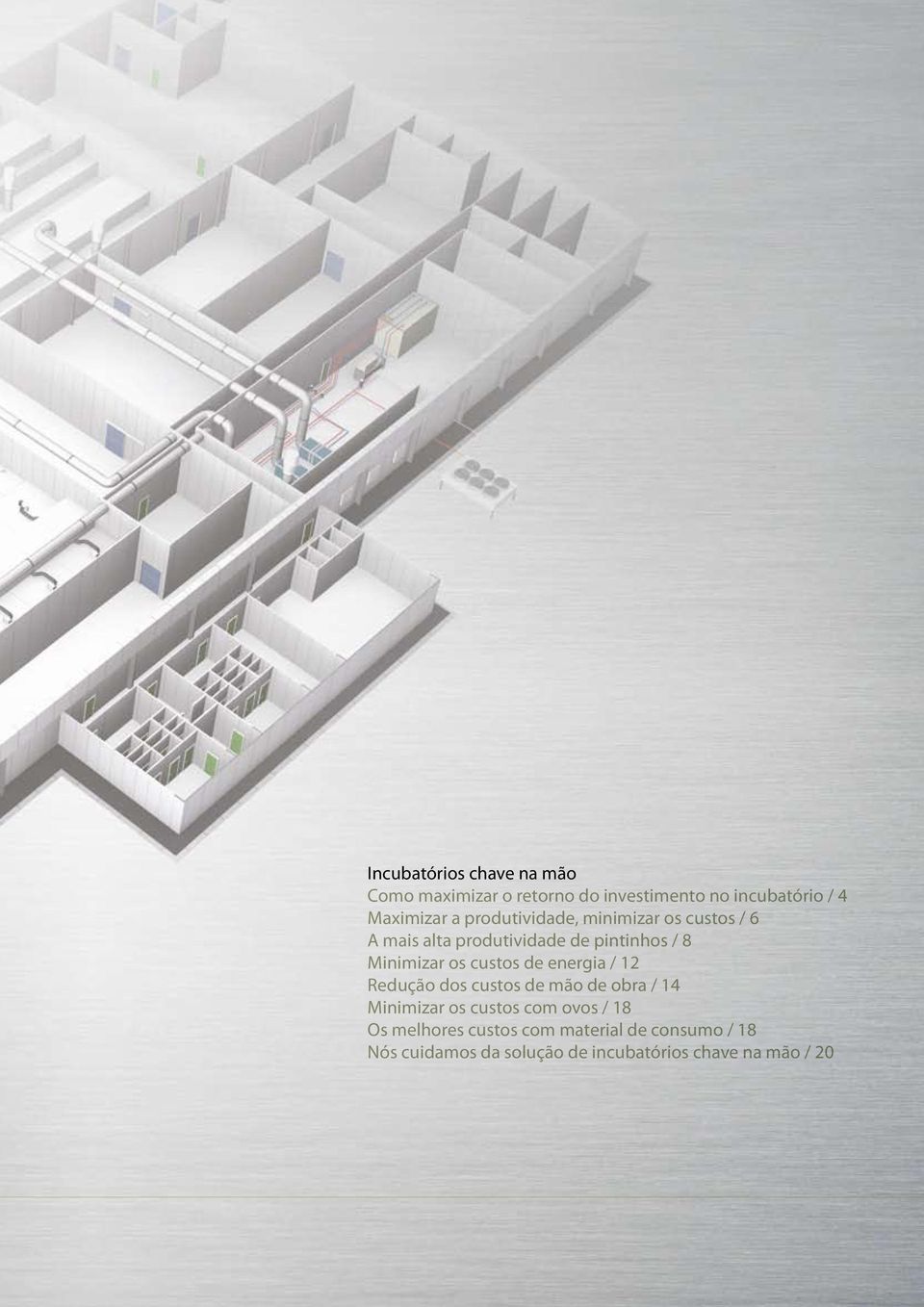 custos de energia / 12 Redução dos custos de mão de obra / 14 Minimizar os custos com ovos / 18 Os