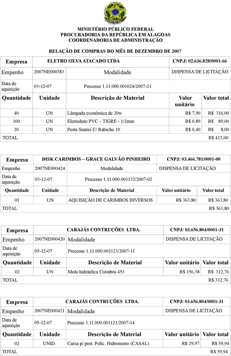 -66 Empenho 2007NE0003