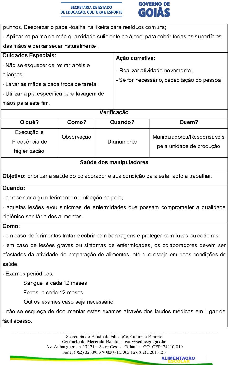 - Realizar atividade novamente; - Se for necessário, capacitação do pessoal.