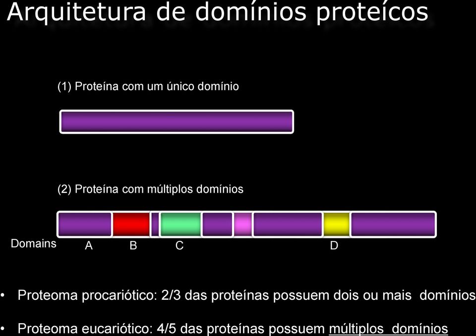 Proteoma procariótico: 2/3 das proteínas possuem dois ou mais