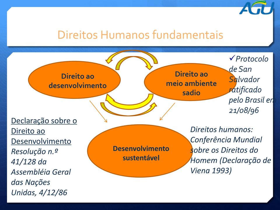 Desenvolvimento sustentável Direito ao meio ambiente sadio Protocolo de San Salvador ratificado