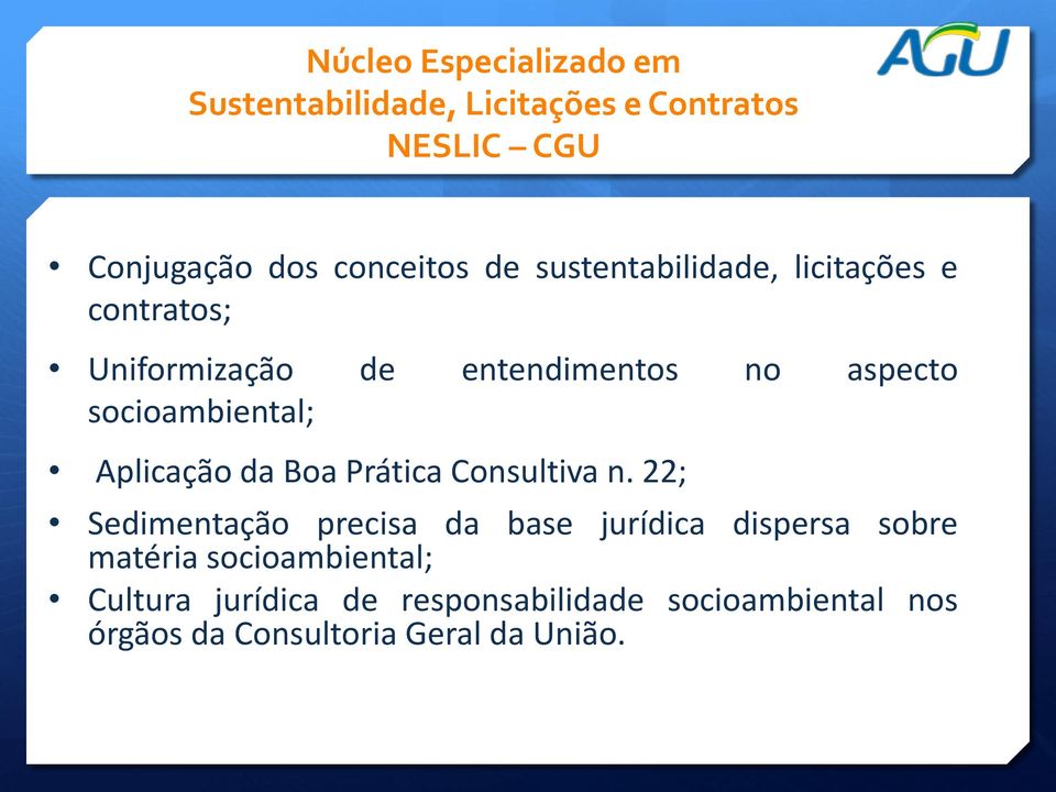 Aplicação da Boa Prática Consultiva n.