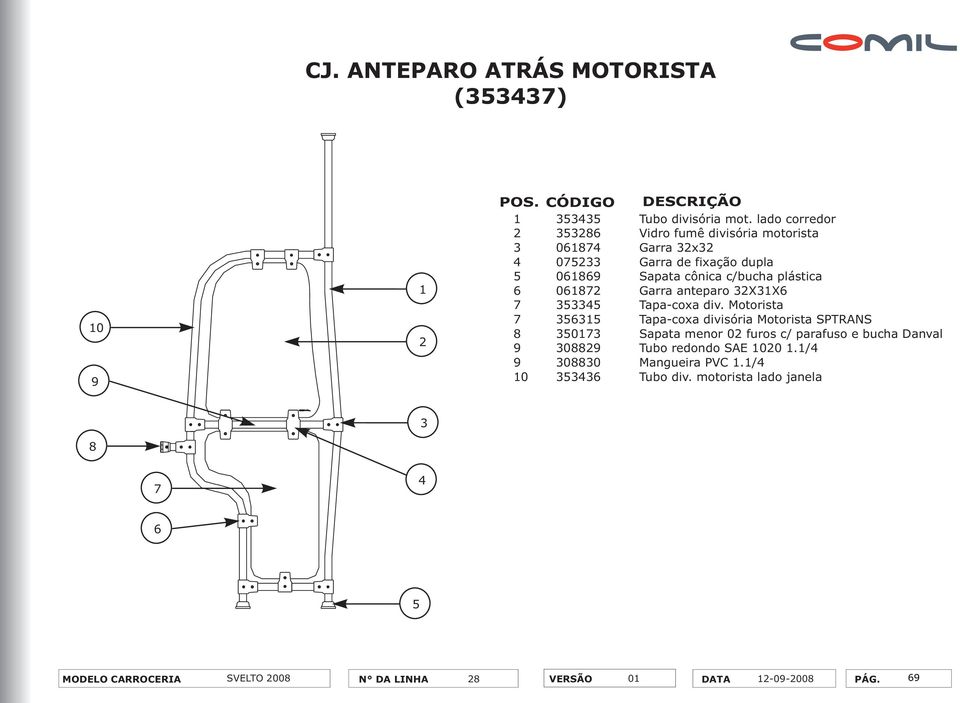 087 Garra anteparo XX 7 Tapa-coxa div.