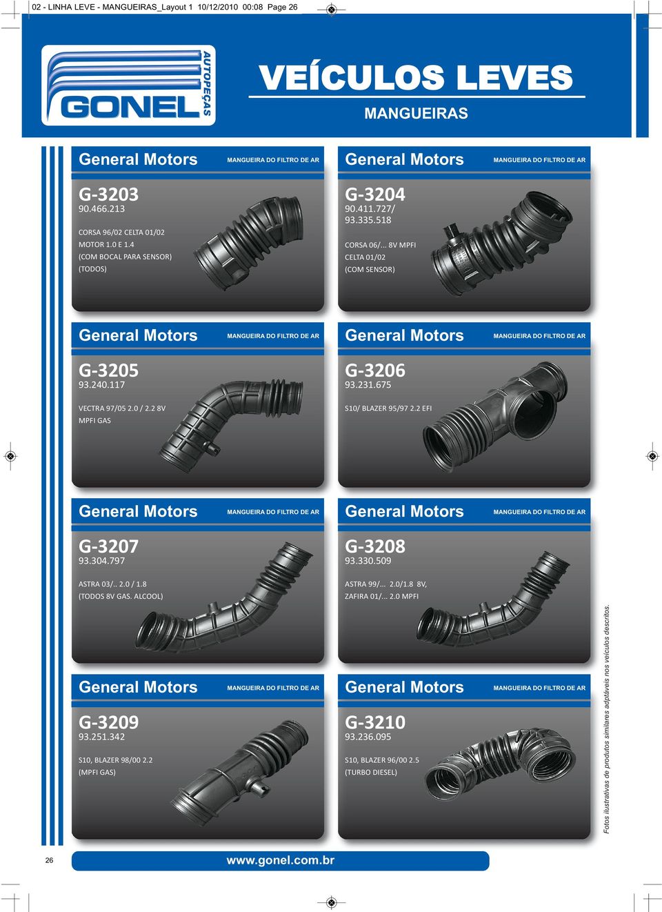 2 8V MPFI GAS S10/ BLAZER 95/97 2.2 EFI 93.231.675 G 3207 G 3208 ASTRA 03/.. 2.0 / 1.8 (TODOS 8V GAS. ALCOOL) ASTRA 99/... 2.0/1.