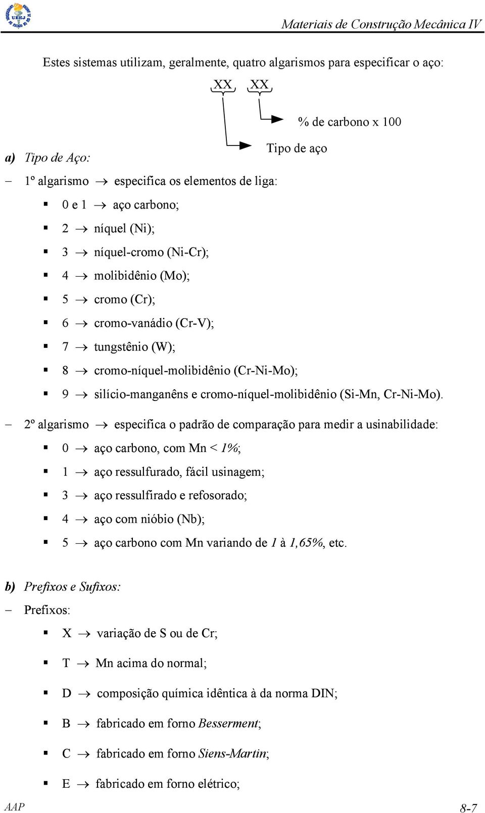 cromo-níquel-molibidênio (Si-Mn, Cr-Ni-Mo).