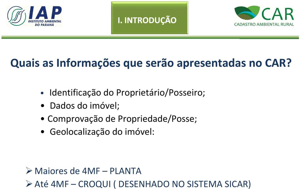 Comprovação de Propriedade/Posse; Geolocalizaçãodo imóvel: