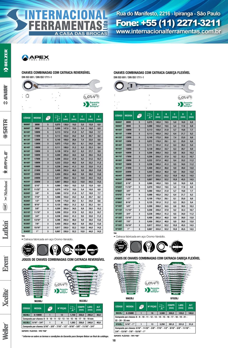 24,0 8,6 9614BT 14MM 3 0,111 188,0 31,2 8,3 25,3 9,4 9615BT 15MM 3 0,139 197,0 33,7 8,3 27,7 9,9 9616BT 16MM 3 0,200 205,0 34,5 8,8 29,5 10,3 9617BT 17MM 3 0,208 222,0 37,9 9,2 31,5 10,7 9618BT 18MM