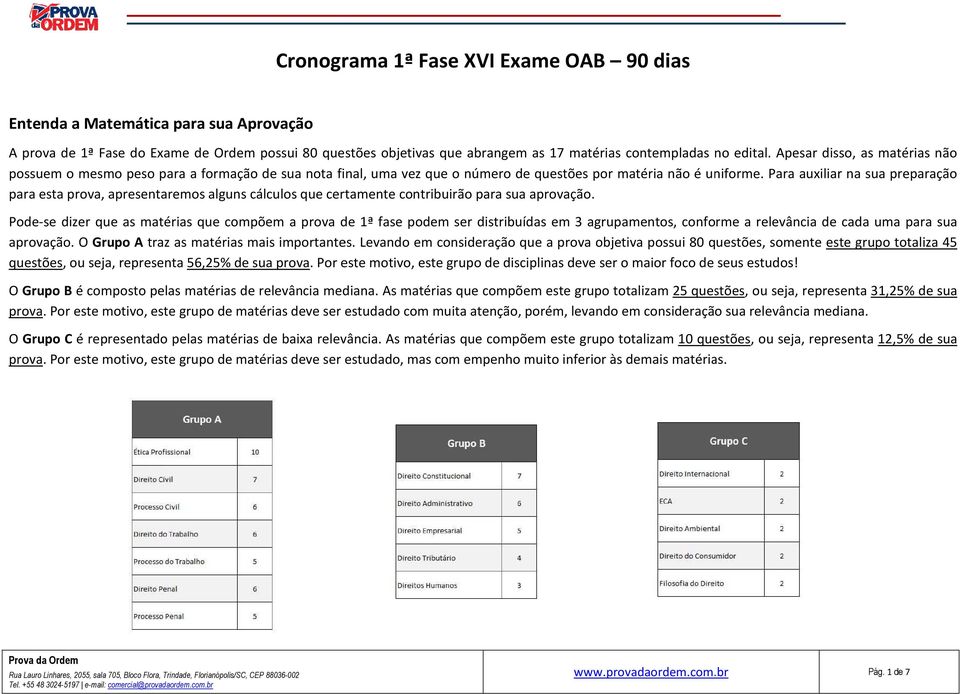 Para auxiliar na sua preparação para esta prova, apresentaremos alguns cálculos que certamente contribuirão para sua aprovação.