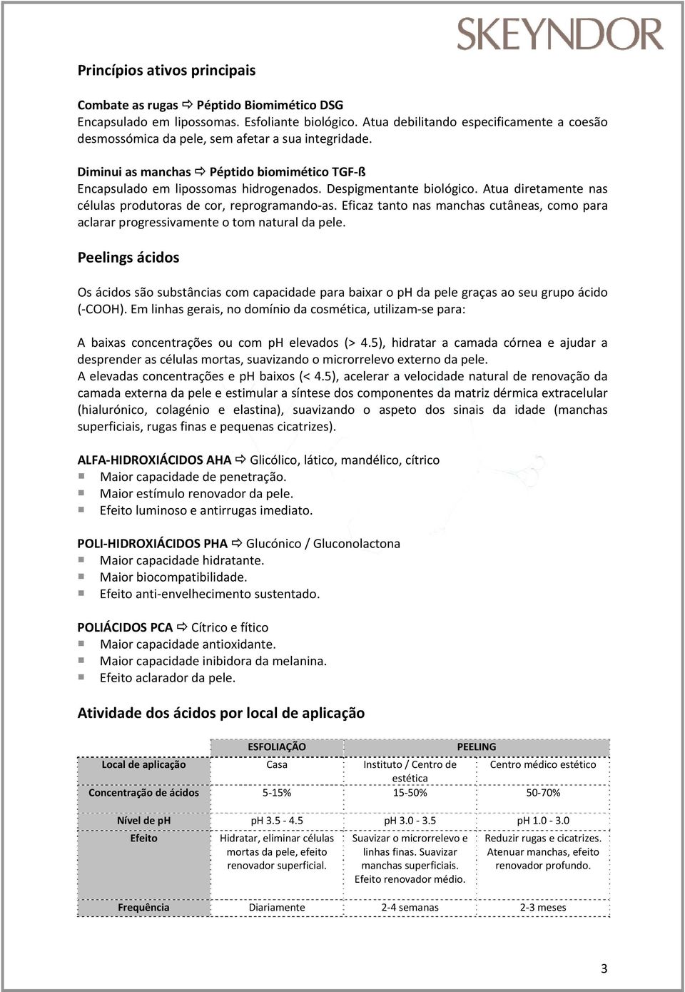 Despigmentante biológico. Atua diretamente nas células produtoras de cor, reprogramando as. Eficaz tanto nas manchas cutâneas, como para aclarar progressivamente o tom natural da pele.