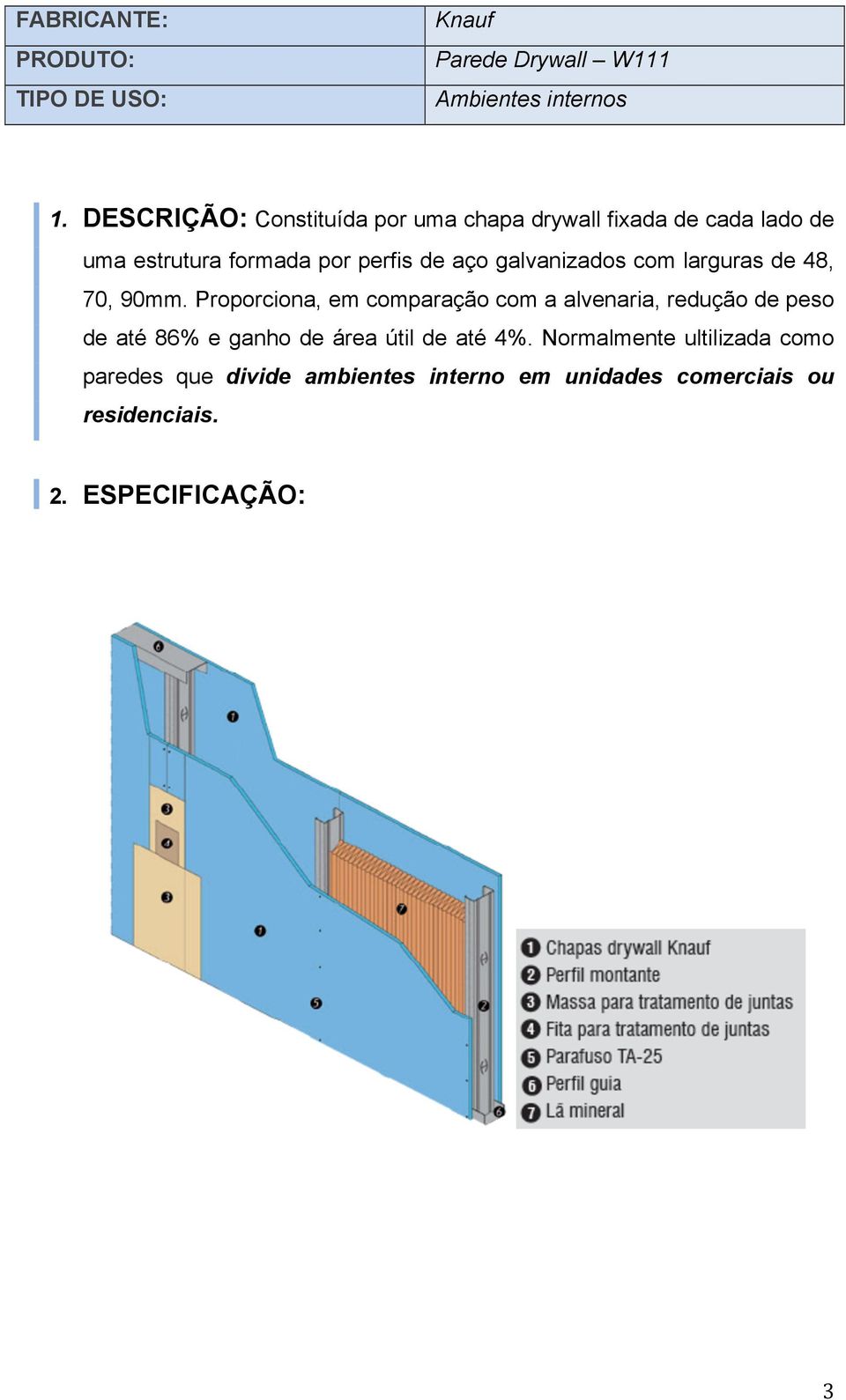 galvanizados com larguras de 48, 70, 90mm.