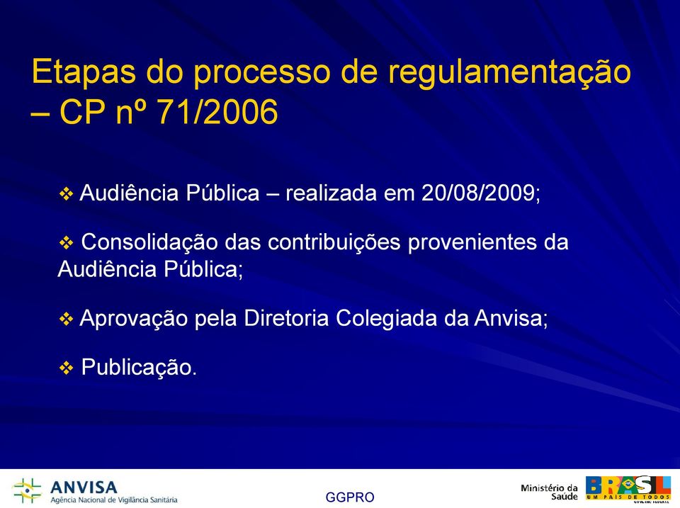 Consolidação das contribuições provenientes da