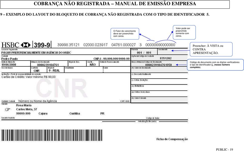 Valor pode ser preenchido somente com zeros.