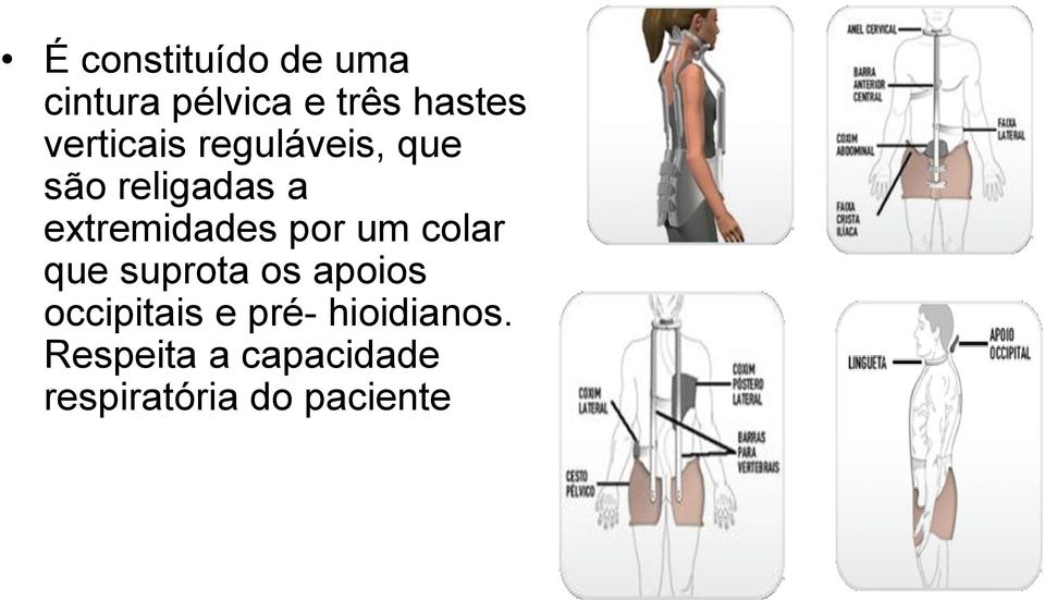 por um colar que suprota os apoios occipitais e pré-