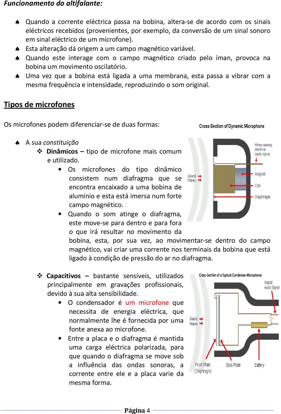 Uma vez que a bobina está ligada a uma membrana, esta passa a vibrar com a mesma frequência e intensidade, reproduzindo o som original.