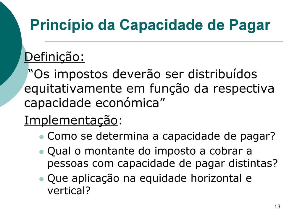 se determina a capacidade de pagar?