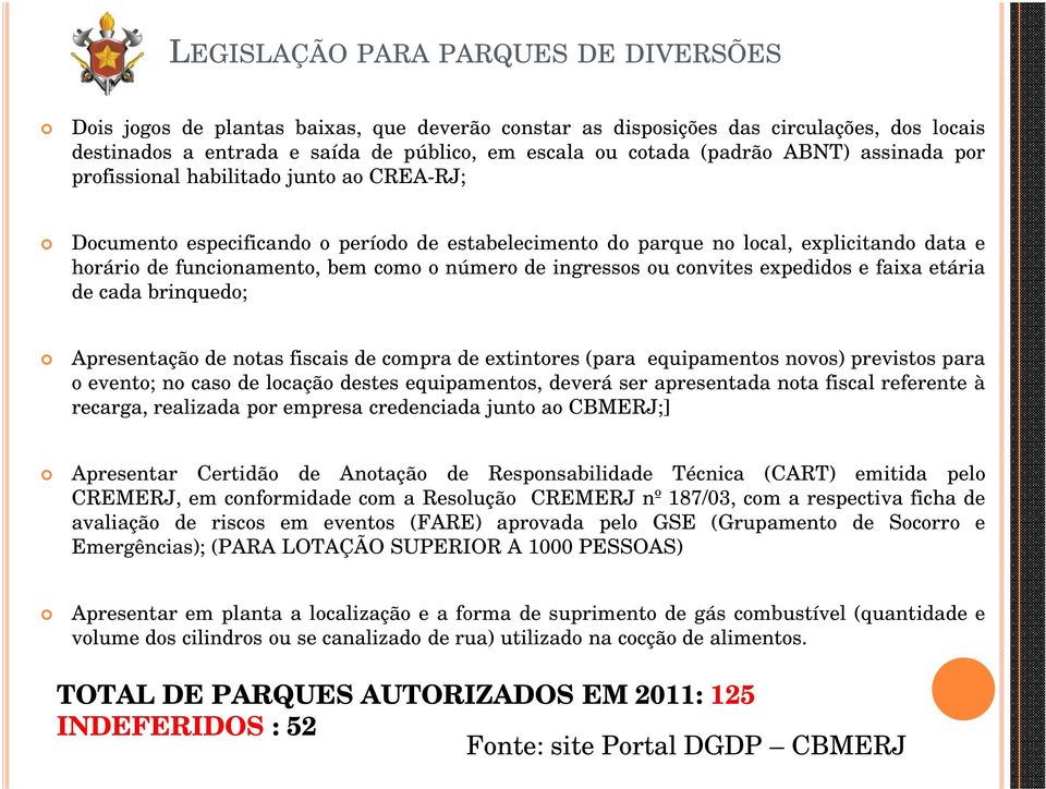 de ingressos ou convites expedidos e faixa etária de cada brinquedo; Apresentação de notas fiscais de compra de extintores (para equipamentos novos) previstos para o evento; no caso de locação destes