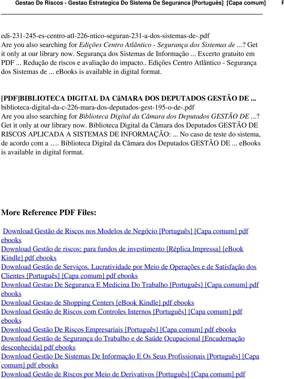 .. ebooks is available in digital [PDF]BIBLIOTECA DIGITAL DA CâMARA DOS DEPUTADOS GESTÃO DE... biblioteca-digital-da-c-226-mara-dos-deputados-gest-195-o-de-.