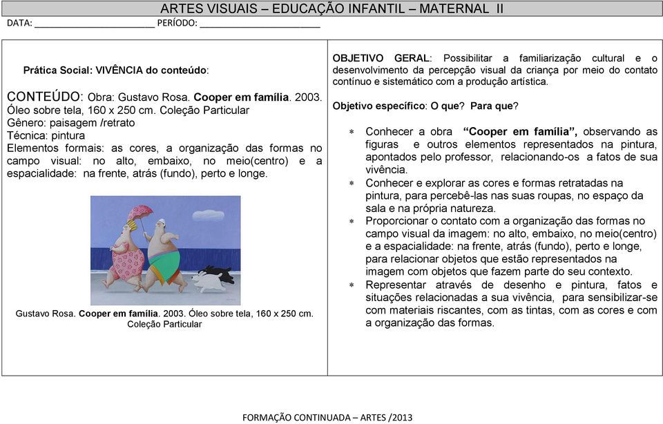 atrás (fundo), perto e longe. Gustavo Rosa. Cooper em família. 2003. Óleo sobre tela, 160 x 250 cm.