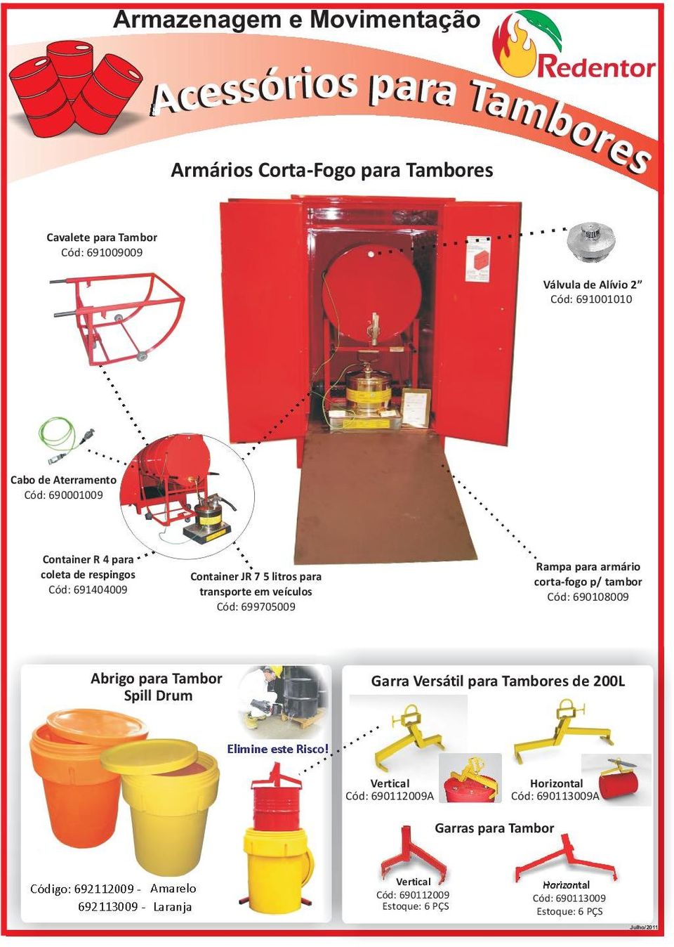 transporte em veículos Cód: 699705009 Abrigo para Tambor Spill Drum Garra Versátil para Tambores de 200L Elimine este Risco!