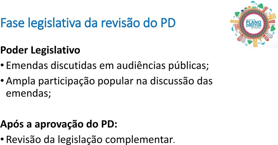 participação popular na discussão das emendas; Após