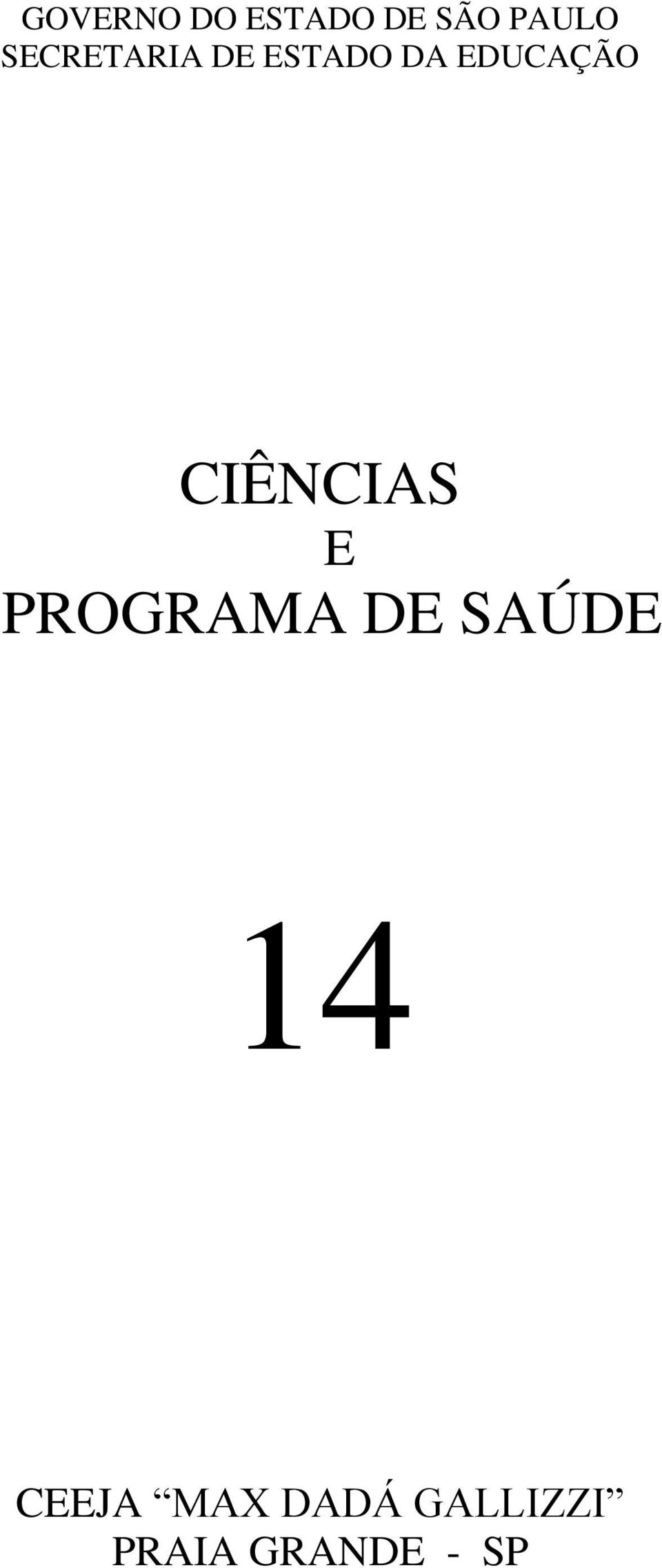 CIÊNCIAS E PROGRAMA DE SAÚDE 14