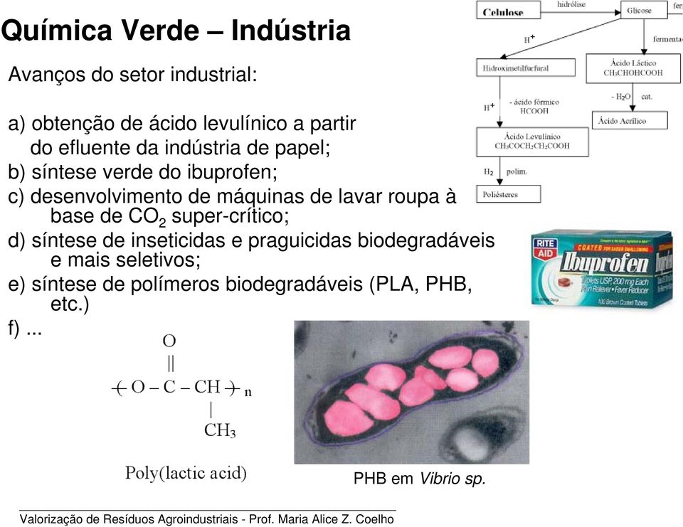 lavar roupa à base de CO 2 super-crítico; d) síntese de inseticidas e praguicidas biodegradáveis