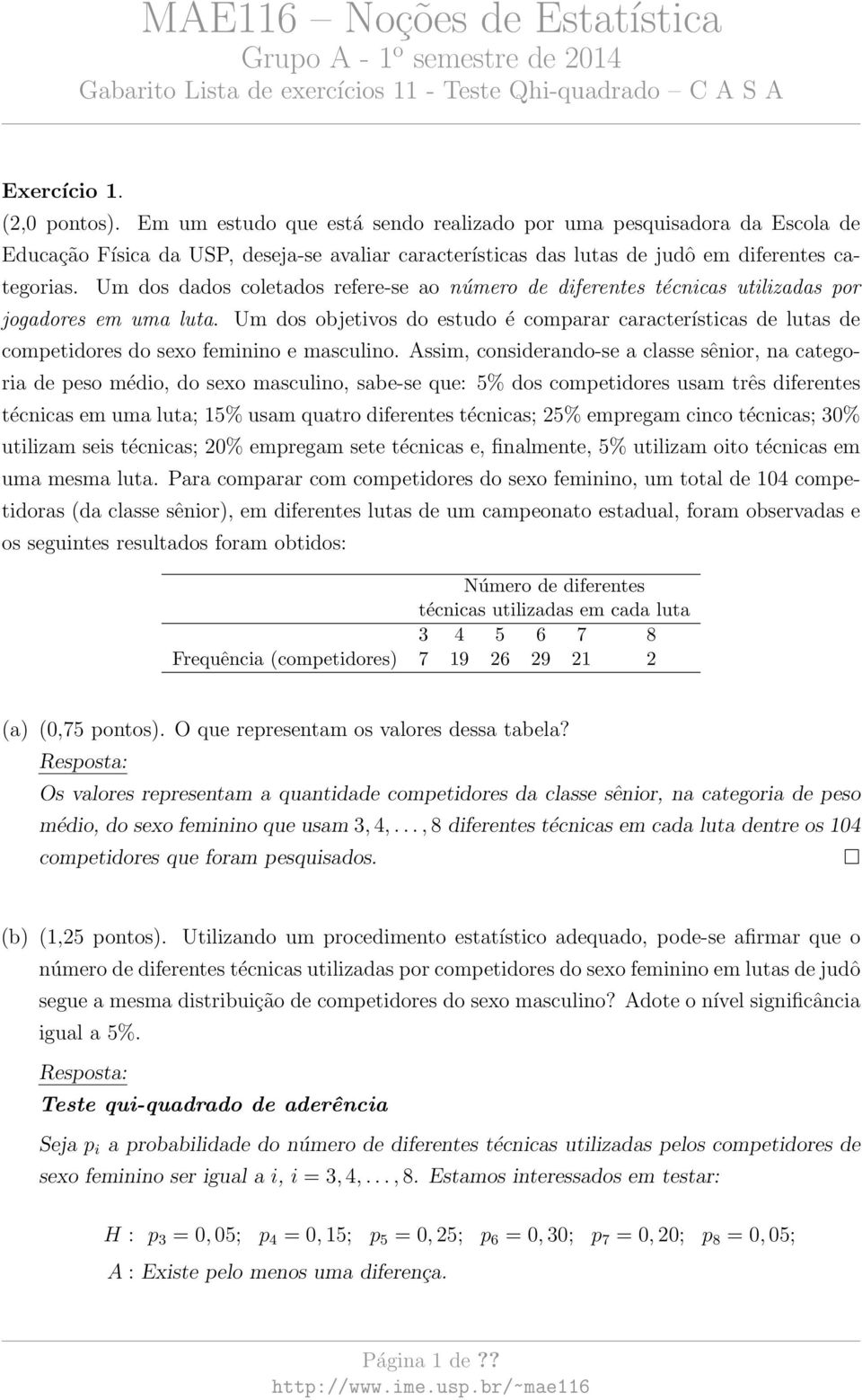 Um dos objetivos do estudo é comparar características de lutas de competidores do sexo feminino e masculino.