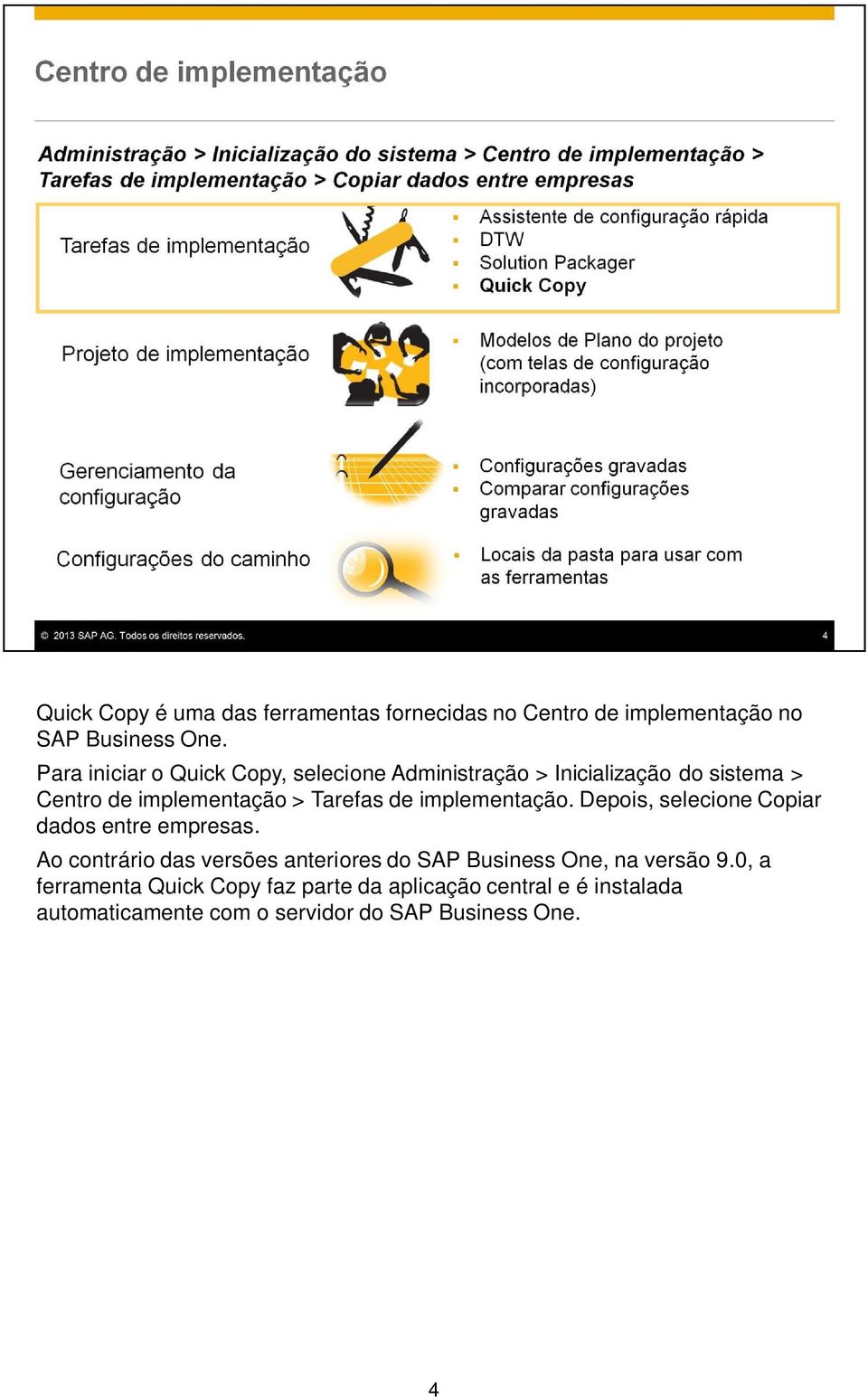 implementação. Depois, selecione Copiar dados entre empresas.